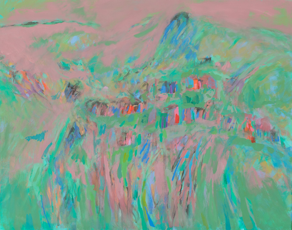 Paradise Valley #3 is an original oil on canvas painting measuring 24 × 30 inches, completed in 2016 by American Expressionist Landscape painter Bud Holman.