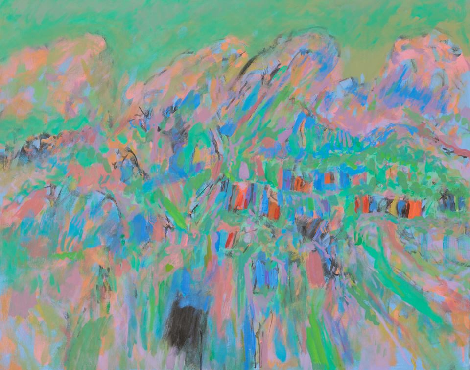 Paradise Valley #6 is an original oil on canvas painting measuring 24 × 30 inches, completed in 2016 by American Expressionist Landscape painter Bud Holman.