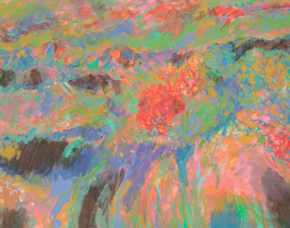 Burrito Canyon  Landscape #2 is an original oil on canvas painting measuring 24 × 36 inches, completed in 2012 by American Expressionist Landscape painter Bud Holman.