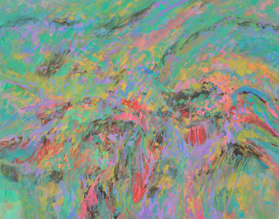 Burrito Canyon Landscape #5 is an original oil on canvas painting measuring 24 × 30 inches, completed in 2012 by American Expressionist Landscape painter Bud Holman.
