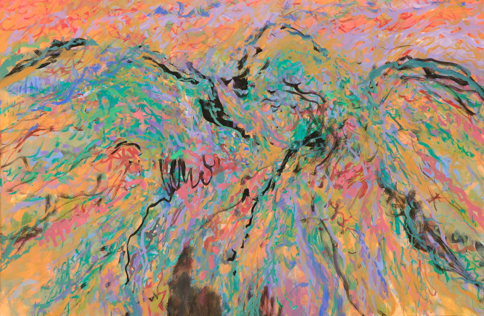 Black Rocks Hills, near Tombstone #6 is an original oil on canvas painting measuring 24 × 36 inches, completed in 2014 by American Expressionist Landscape painter Bud Holman.