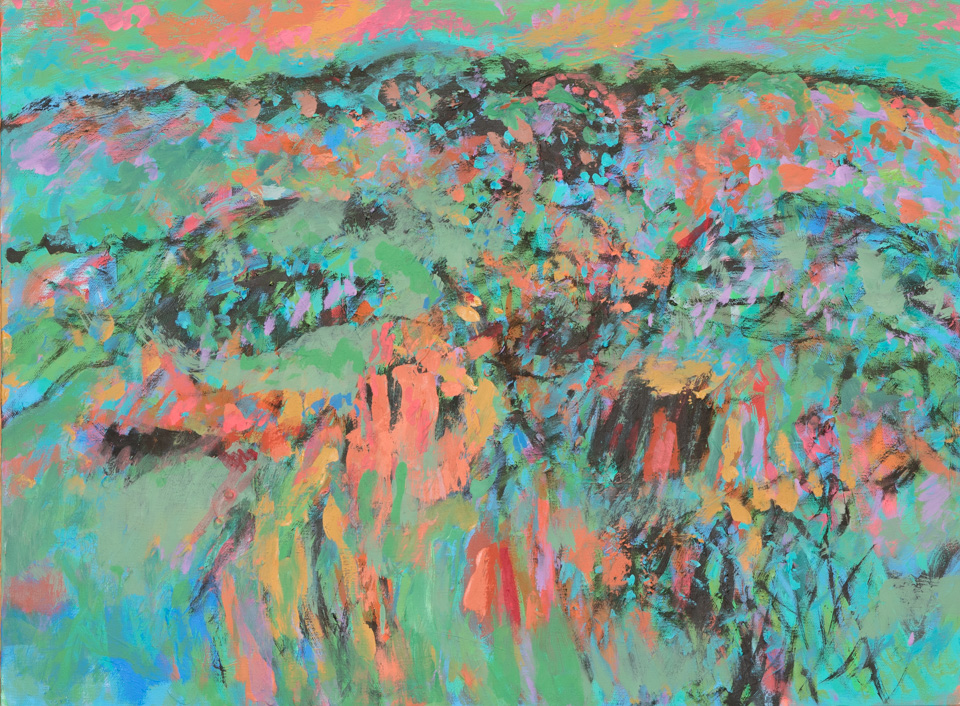 San Pedro Flats #4 is an original oil on canvas painting measuring 18 × 24 inches, completed in 2013 by American Expressionist Landscape painter Bud Holman.