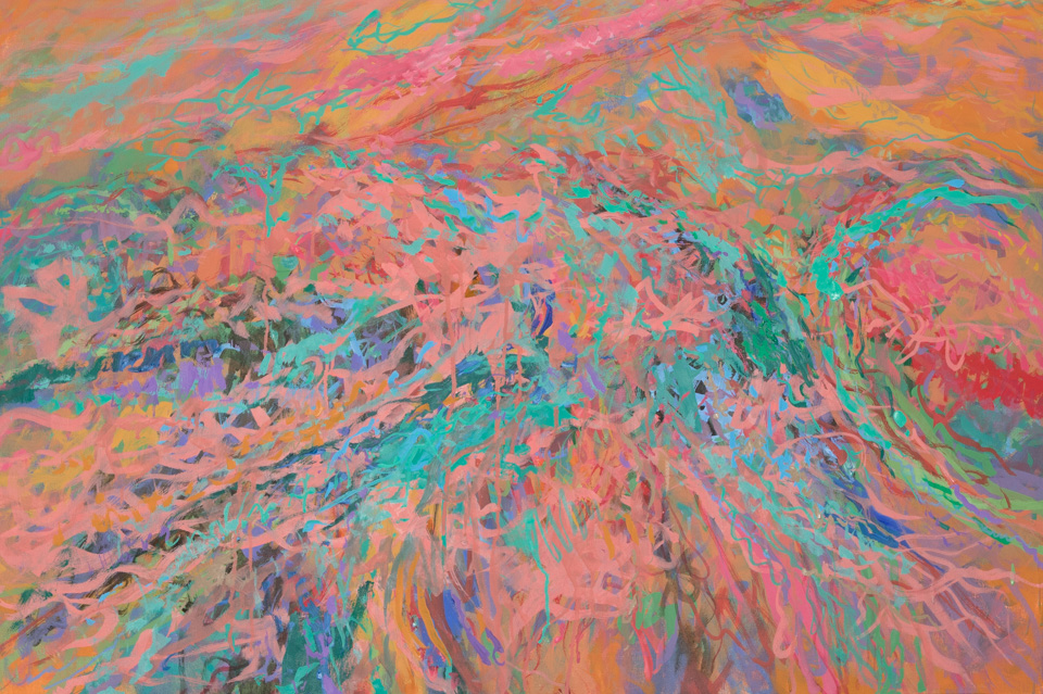 Camino Escuela #3 is an original oil on canvas painting measuring 24 × 36 inches, completed in 2018 by American Expressionist Landscape painter Bud Holman.