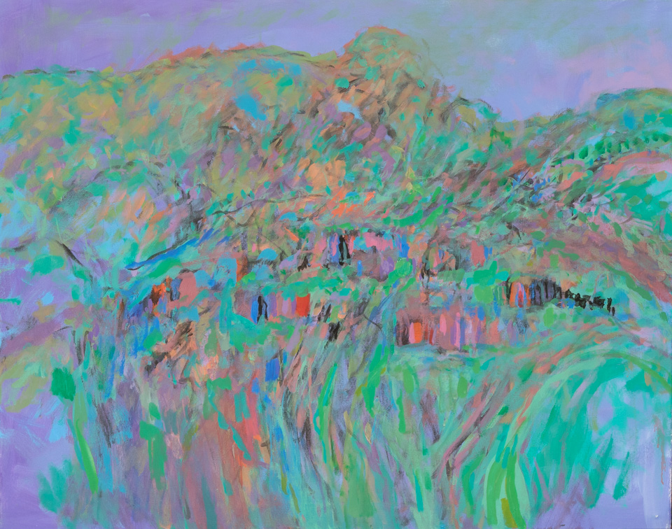 Paradise Valley #7 is an original oil on canvas painting measuring 24 × 30 inches, completed in 2016 by American Expressionist Landscape painter Bud Holman.
