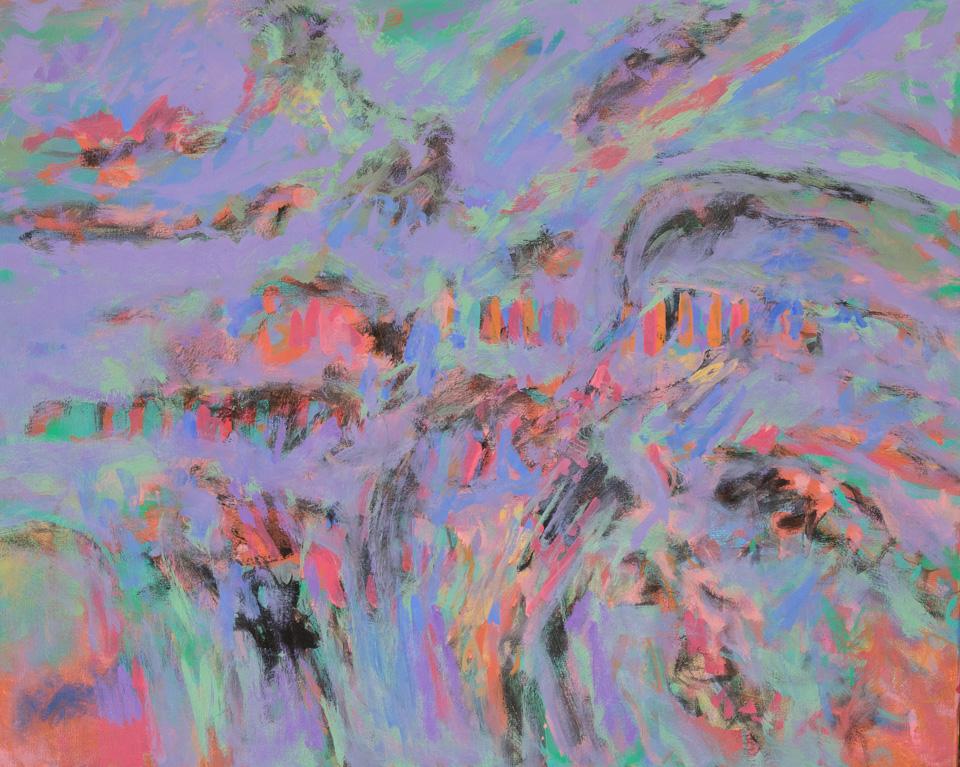 Ithaka #6 is an original oil on canvas painting measuring 24 × 30 inches, completed in 2015 by American Expressionist Landscape painter Bud Holman.