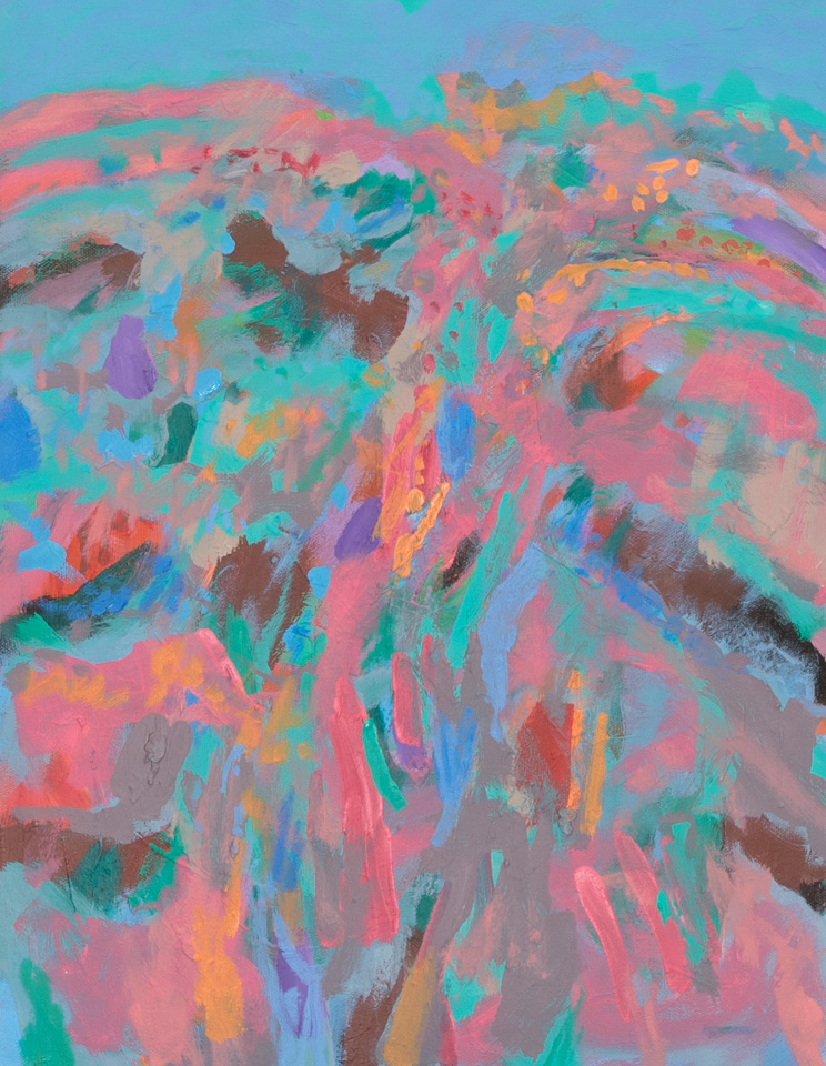 Rancho Hermosa #5 is an original oil on canvas painting measuring 18 × 14 inches, completed in 2016 by American Expressionist Landscape painter Bud Holman.