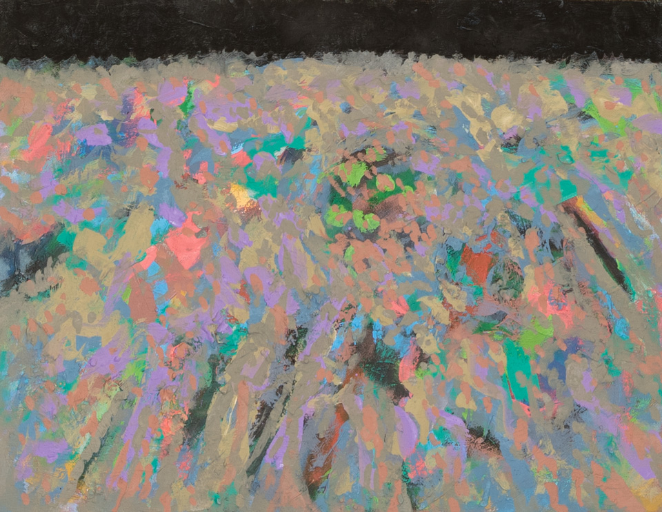 Nogales #55 is an original oil on panel painting measuring 14 × 18 inches, completed in 2007 by American Expressionist Landscape painter Bud Holman.