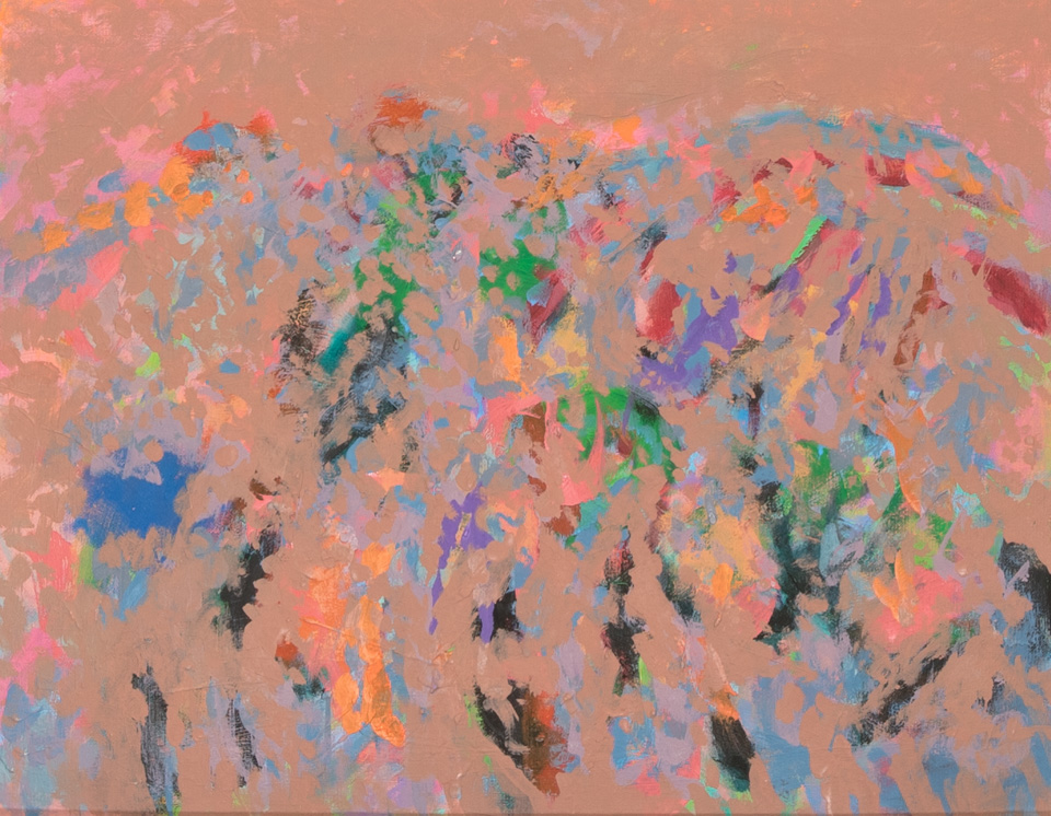 Nogales #69 is an original oil on panel painting measuring 14 × 18 inches, completed in 2007 by American Expressionist Landscape painter Bud Holman.