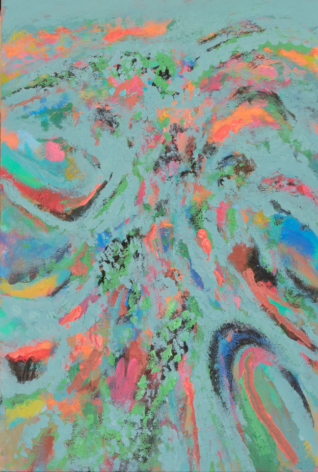 Nogales #95 is an original oil on board painting measuring 24 × 16 inches, completed in 2014 by American Expressionist Landscape painter Bud Holman.