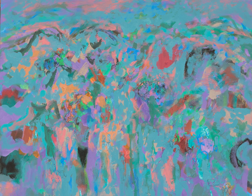 Nogales #107 is an original oil on canvas painting measuring 16 × 20 inches, completed in 2010 by American Expressionist Landscape painter Bud Holman.
