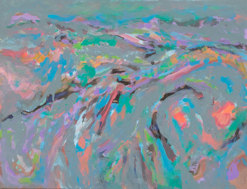 Nogales #140 is an original oil on canvas painting measuring 14 × 18 inches, completed in 2007 by American Expressionist Landscape painter Bud Holman.