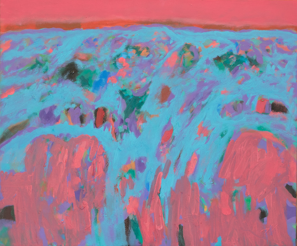 Nogales #158 is an original oil on canvas painting measuring 20 × 24 inches, completed in 2014 by American Expressionist Landscape painter Bud Holman.