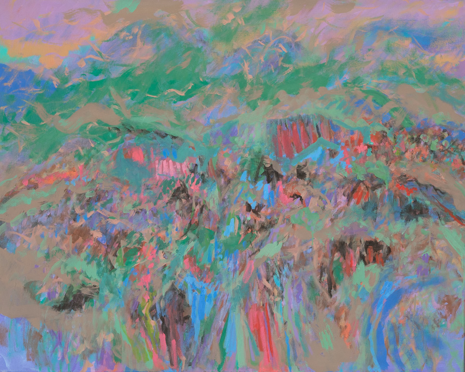 Manitou #4 is an original oil on canvas painting measuring 24 × 30 inches, completed in 2016 by American Expressionist Landscape painter Bud Holman.