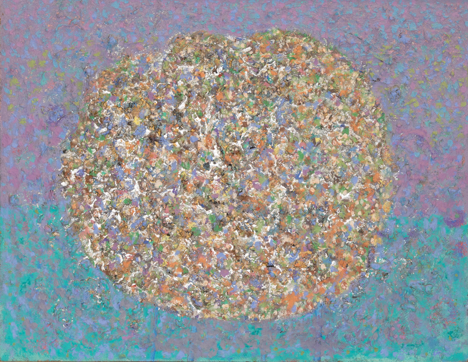 Stone #2 is an original oil on canvas painting measuring 22 × 28 inches, completed in 1978 by American Expressionist Landscape painter Bud Holman.